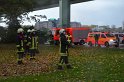 Einsatz BF Hoehenretter Koelner Seilbahn Hoehe Zoobruecke P2178